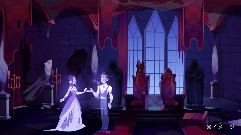 ペッパーズゴーストのイメージイラスト（画像のイメージです）