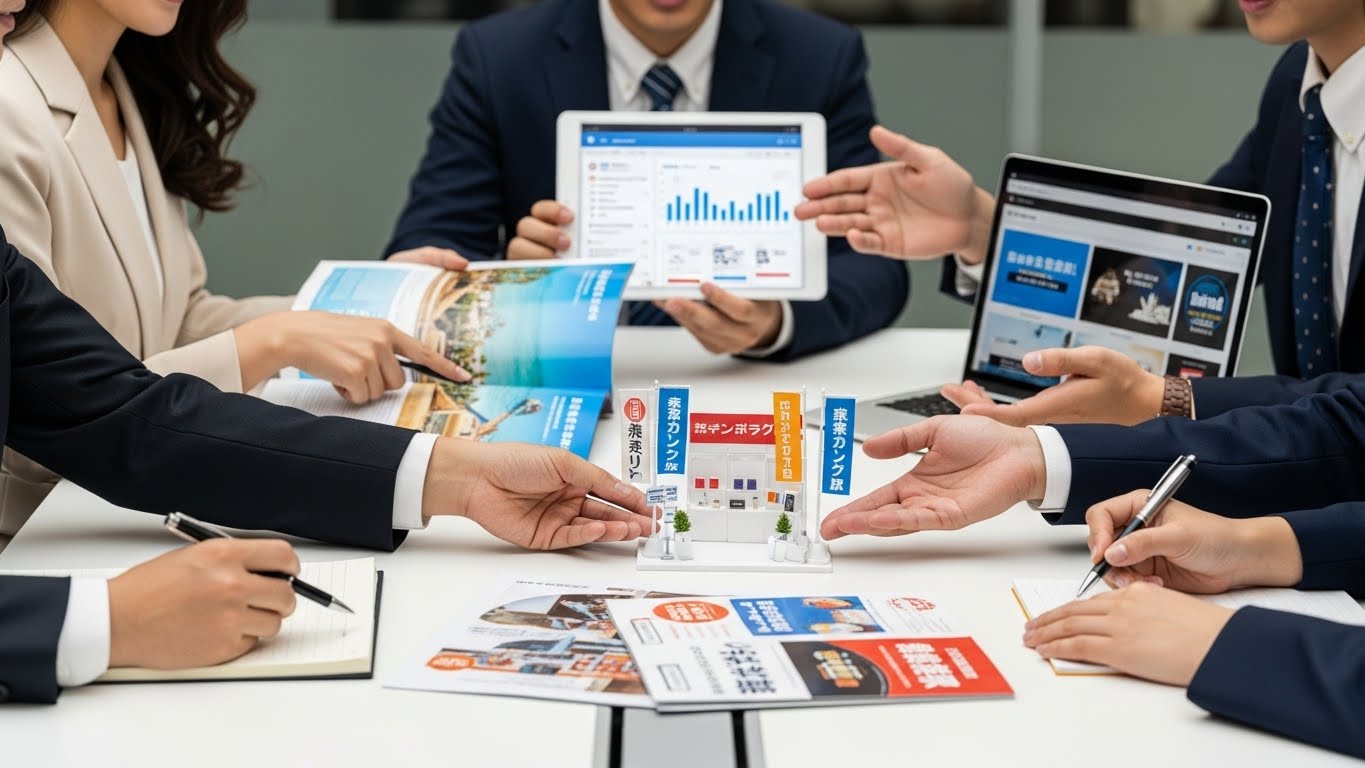 展示会の施策についての打ち合わせの様子