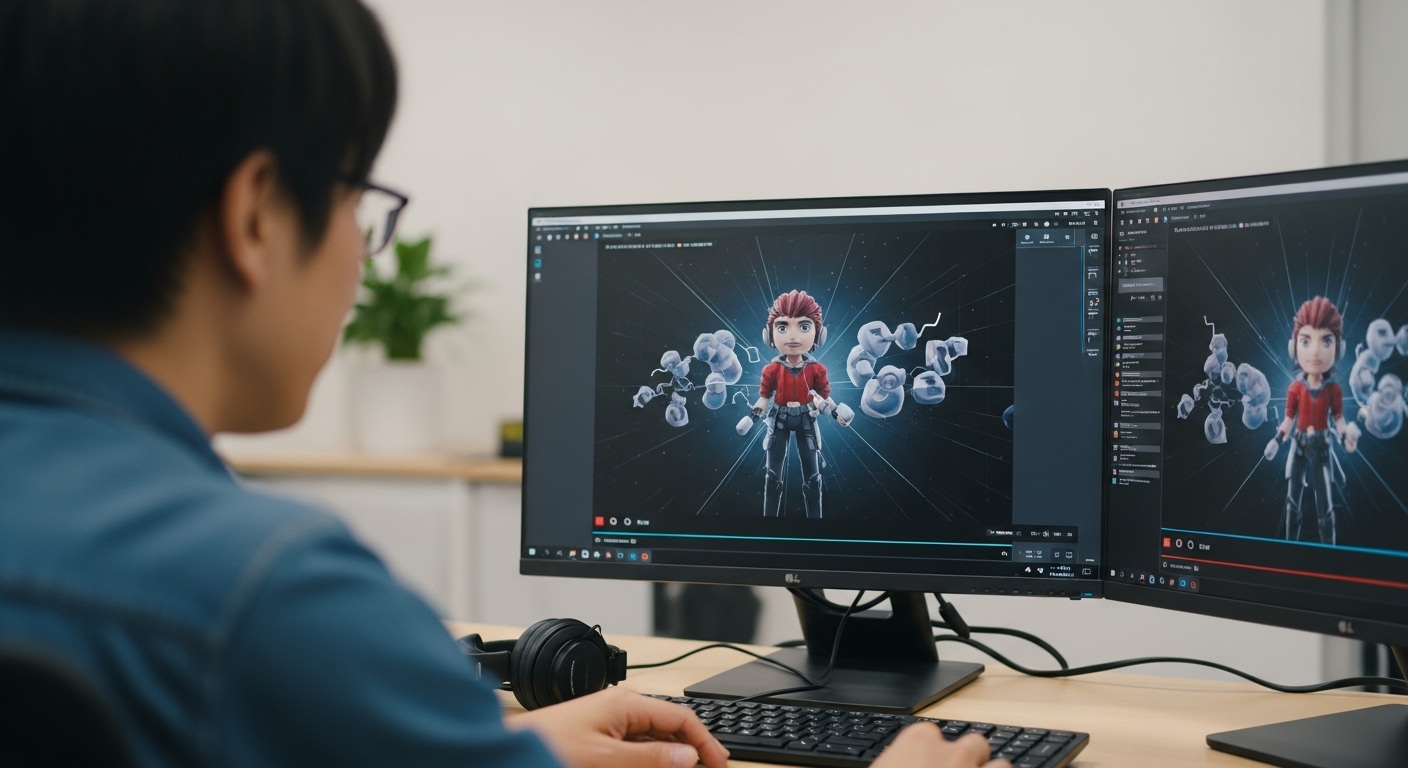 3DCG映像を作っている様子