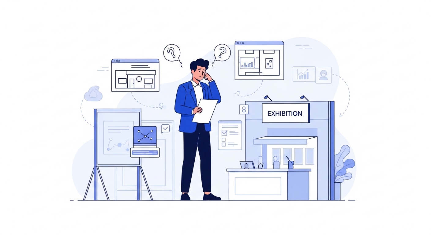 展示会の企画書を考えている人