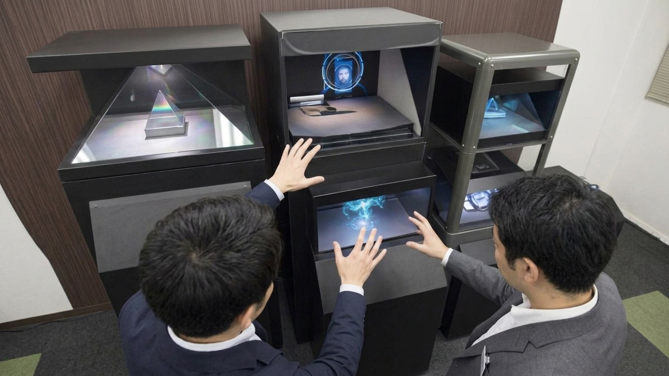 MG CAMPショールームでデジタルコンテンツの実機を体験しながら展示設計を相談するイメージ