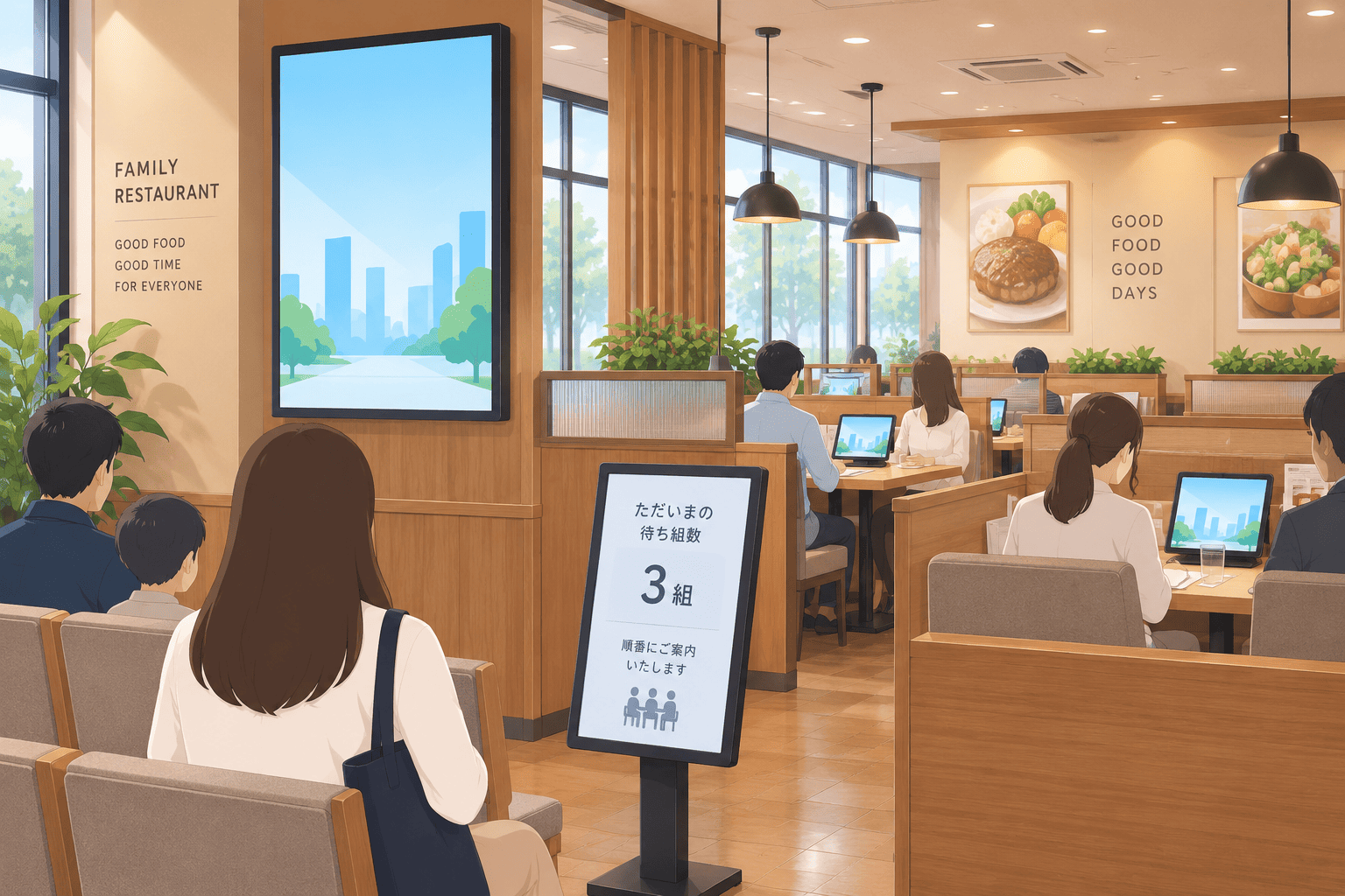 店舗内の売場に設置されたインストアメディア